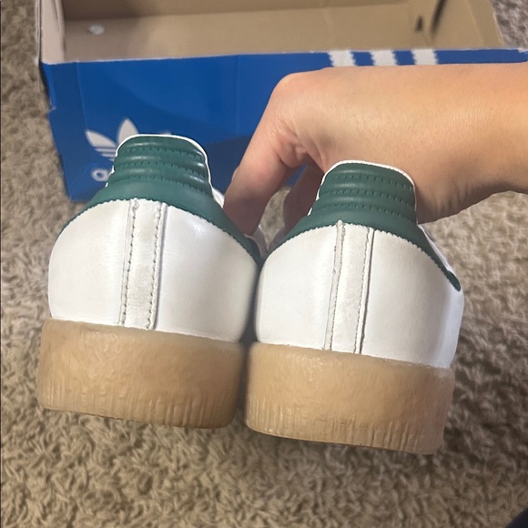 adidas Sambae White and Green Sneakers - Picture 6 of 9